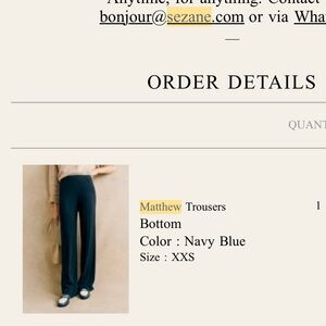 Sezane Navy Blue Trousers